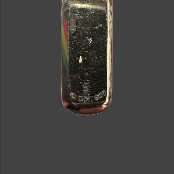 David Yurman Sterling Silver With Blue Sapphire Pendant 2" length - Picture 3 of 3